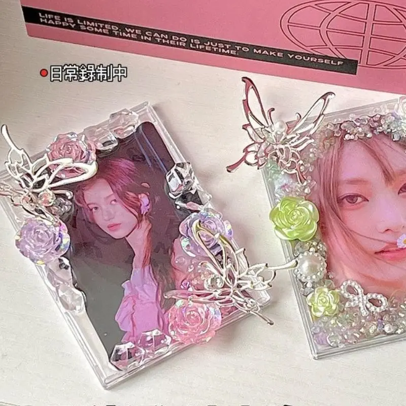 INS Butterfly Acrylic Card Brick DIY Photo Frame Exquisite Photocards Protector Shell Card Brick Photo Card Holder Photo Sleeves