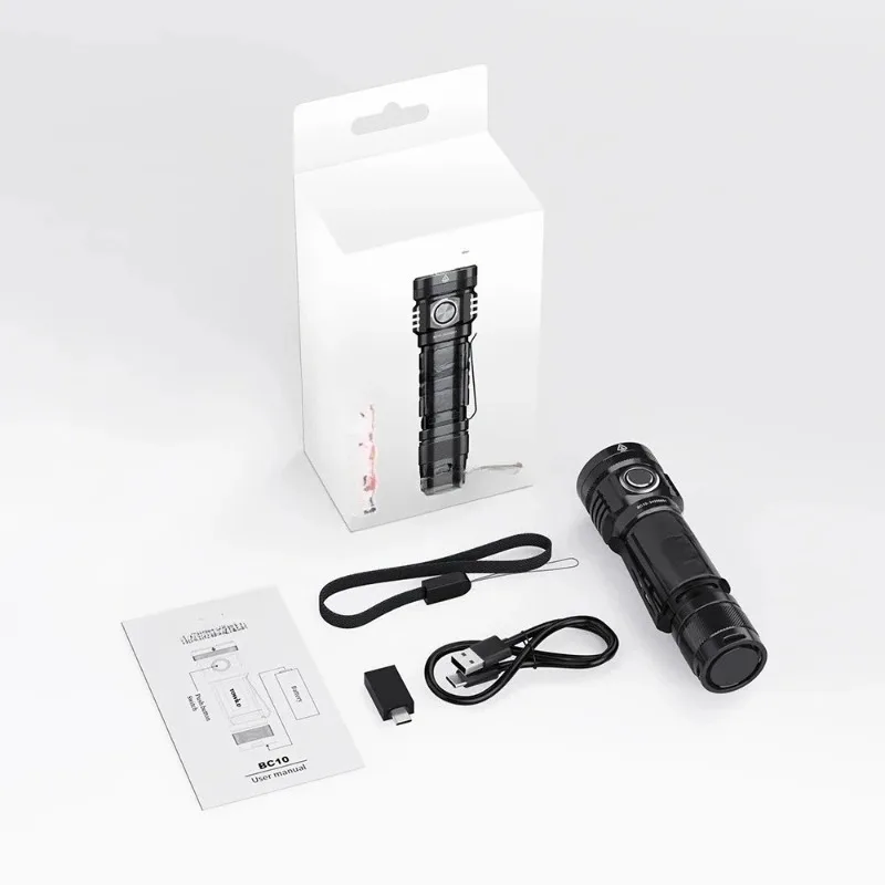TOWILD BC10 EDC Flashlight Portable Rechargeable 4000lm IPX8 High Power Led Flashlight 21700 Torch For Camping Outdoor