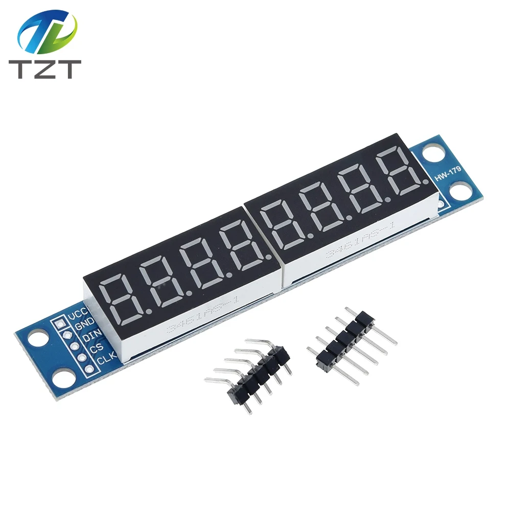DIYTZT 1/3PCS MAX7219 CWG 8-Digit Digital Tube display control module red three IO for Arduino