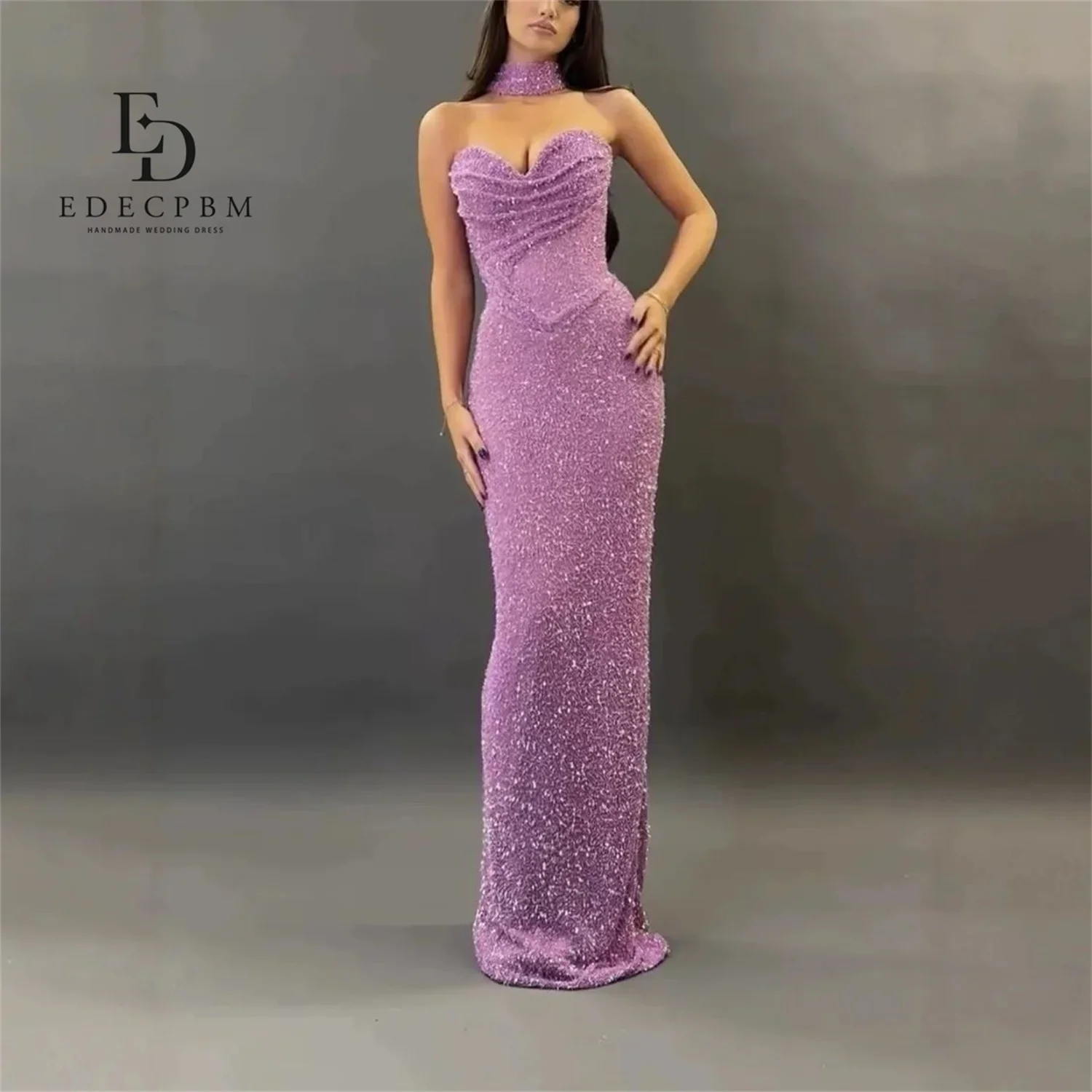 

EDECPBM Purple Evening Dresses Vestidos De Festa Prom Dresses 2025 فساتين سهرة Women Evening Dress Mermaid Customized Sexy