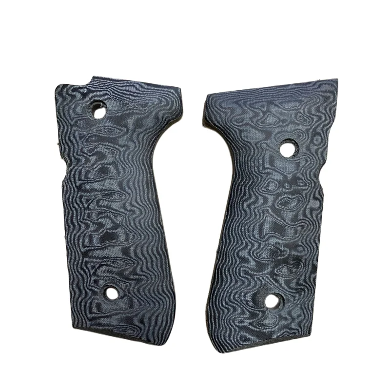 عدد 1 زوج من 8 أنماط مقابض القبضة بقع لألواح KUBLAI N10 Beretta M92F Kublai M9A1 مصنوعة من الخشب الملون G10 Micarta Material #4