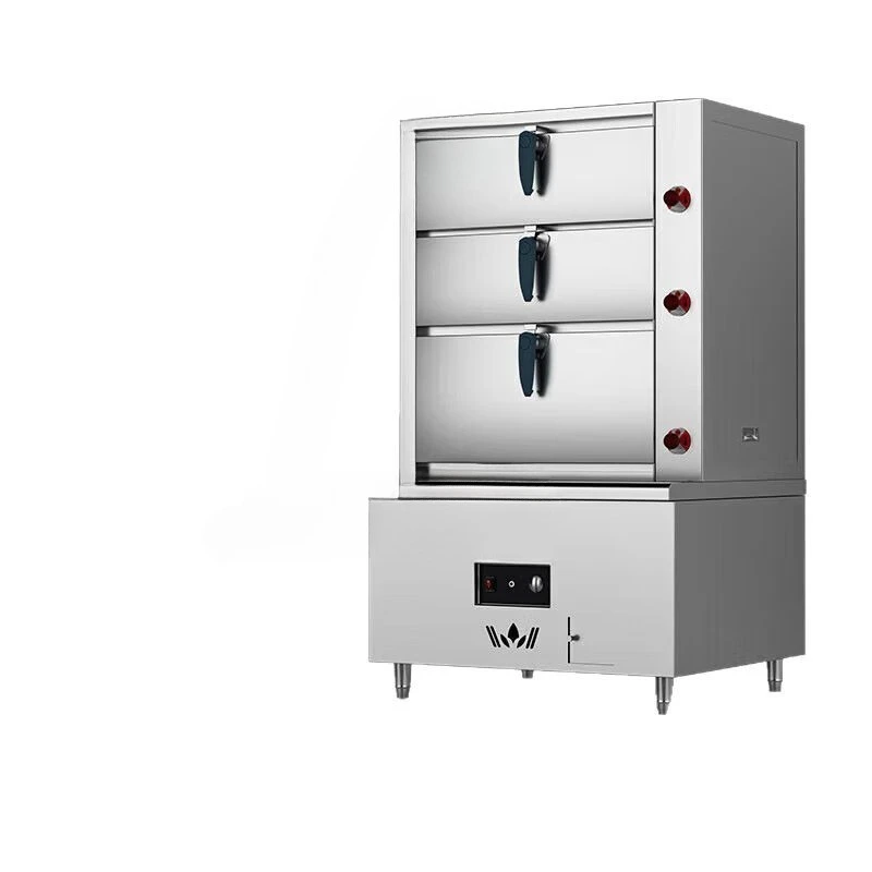 

Seafood steamer, commercial, gas, three-door electric steamer, hotel
