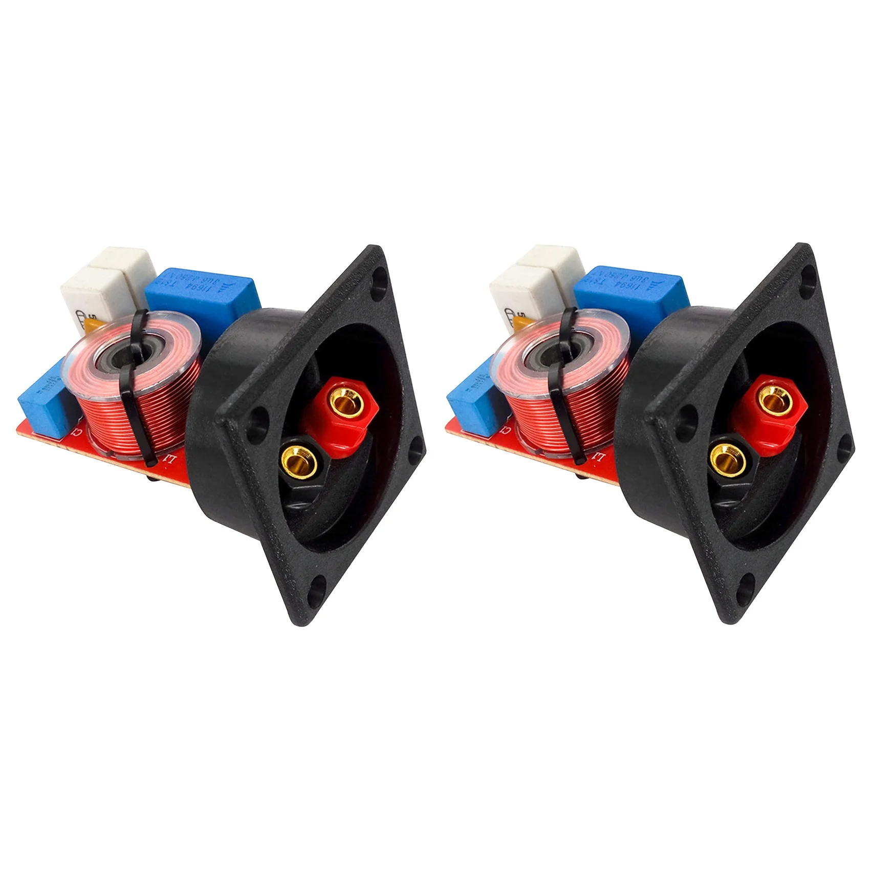 2 Pcs 80W 2 Way Hi-Fi Speaker Frequency Divider Crossover Filters with Junction Box