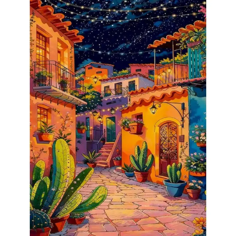 

GATYZTORY Night City Paint By Numbers Create Wall Art Paint With Numbers Scenery Craft Supplies Painting Decor Paint Kit for Beg