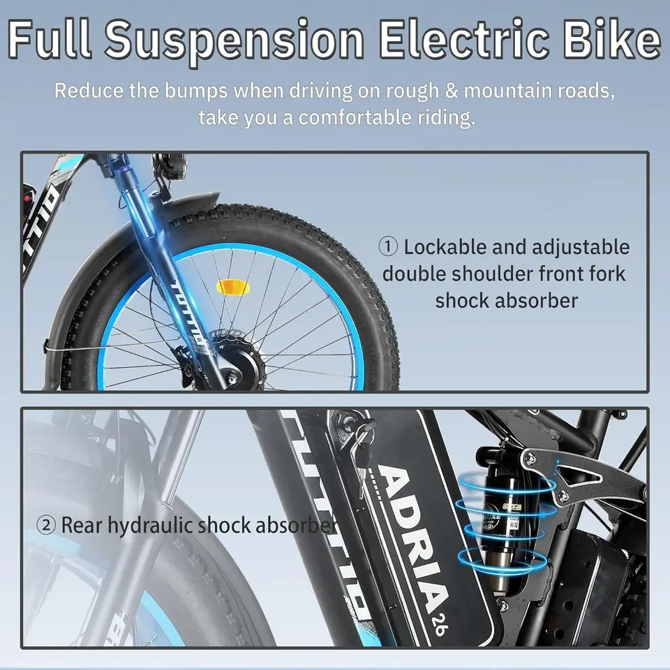 26 Dual Motor Electric Bike for Adults, 5000W Peak 210NM 40-46MPH Fast E-Bike, 52V 25AH Motorcycle, 32-90 Miles, 26 image 5