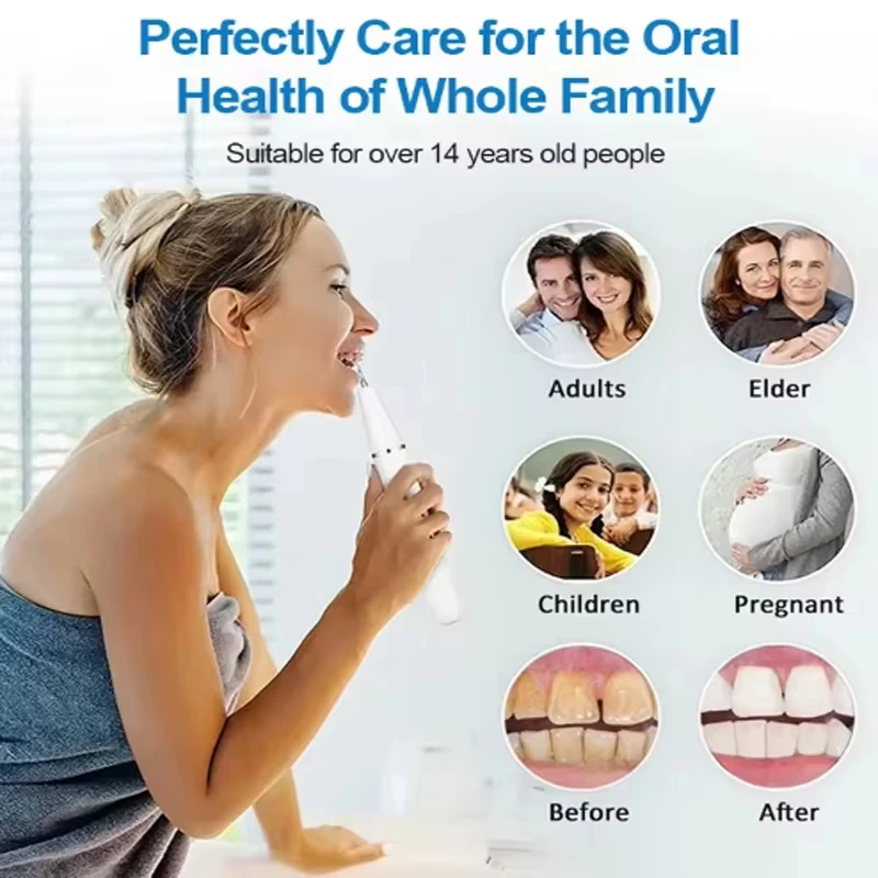 Household Electric Dental Calculus Remover Portable Dental Scaler Whitening Teeth Pen Ultrasonic Tooth Cleaner Whitening Tee