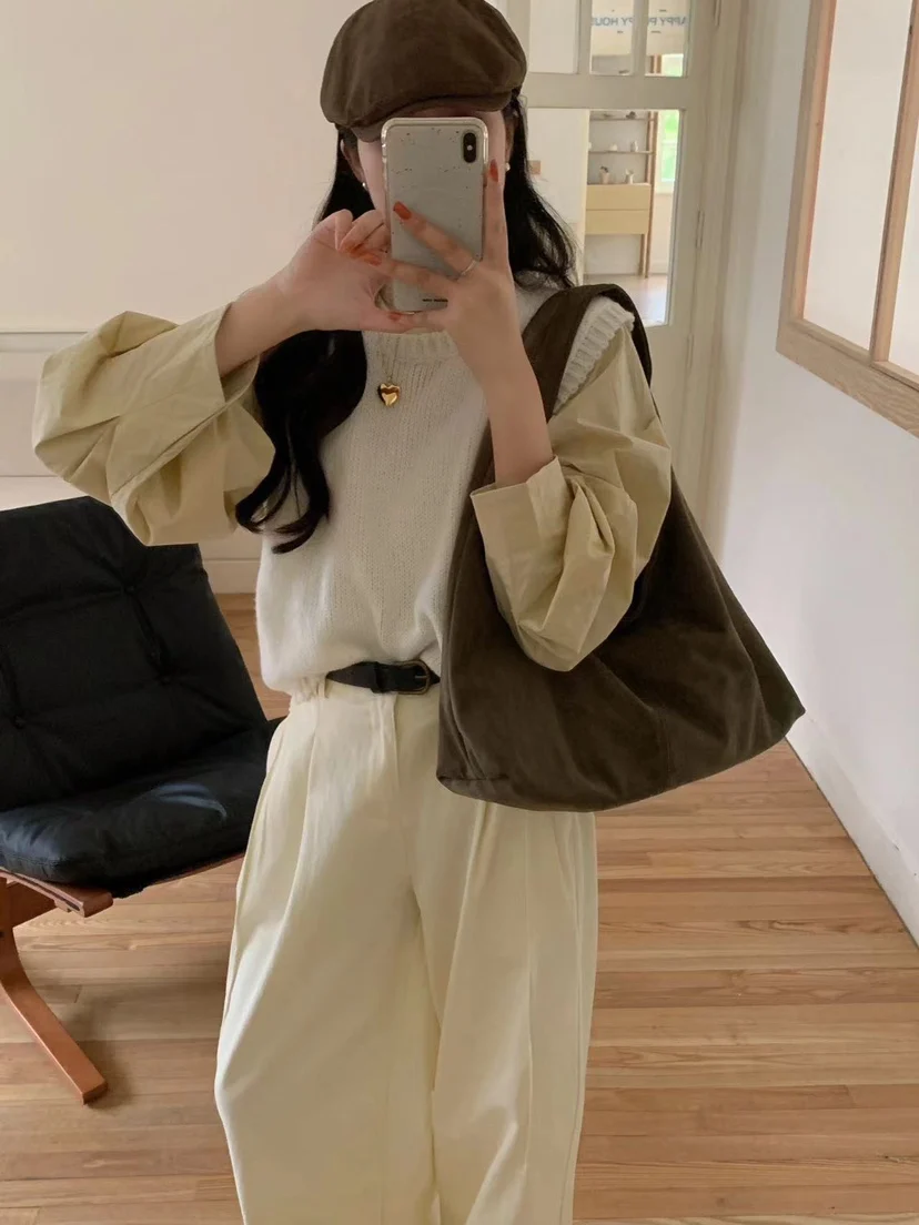vintage faux suede hobos women shoulder bags large capacity tote bag retro trend autumn big shopper purses handbags 2024