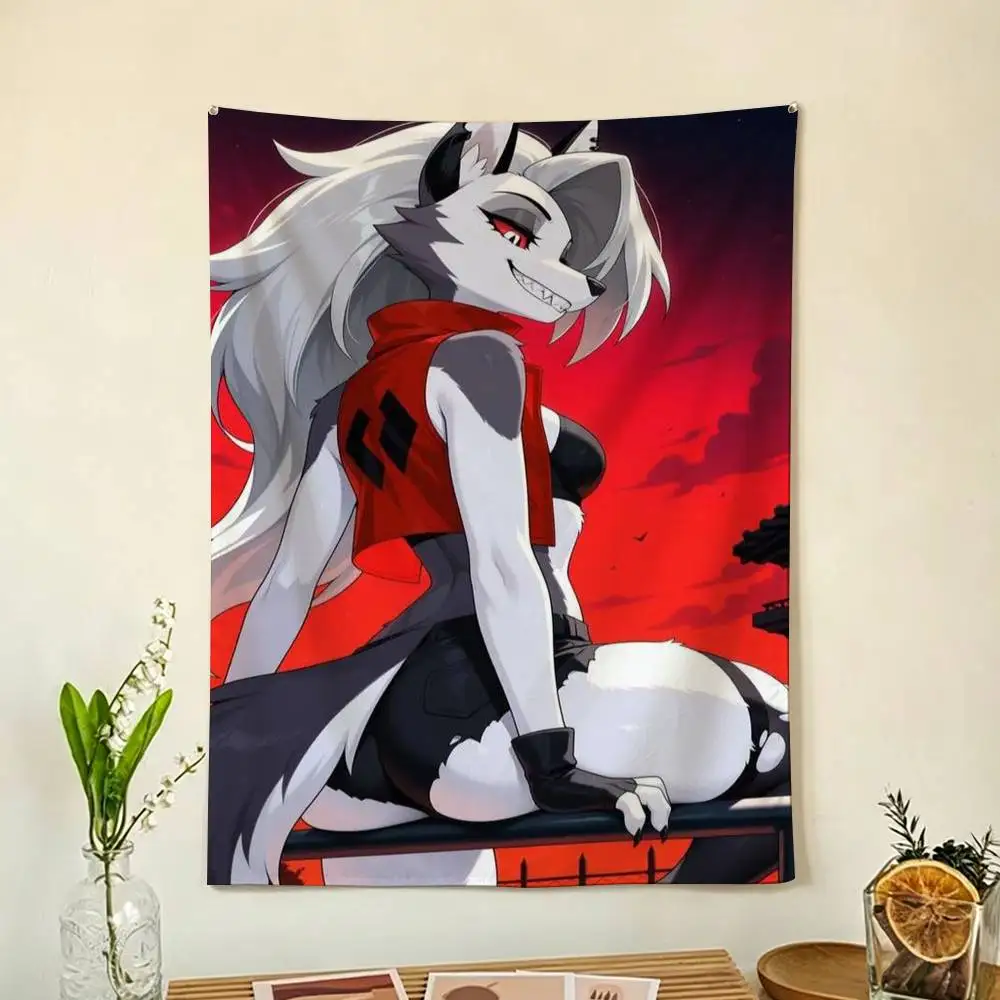 Helluva Boss L-Loona Flag Digital Printing Banner for Garage Wall Out Door Decoration