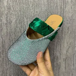 Fashion Women Slippers Rhinestone Bling Women Sandals Patent Leather Shoes Women Casual Flats Shoes Plus Size Party Shoes Muller