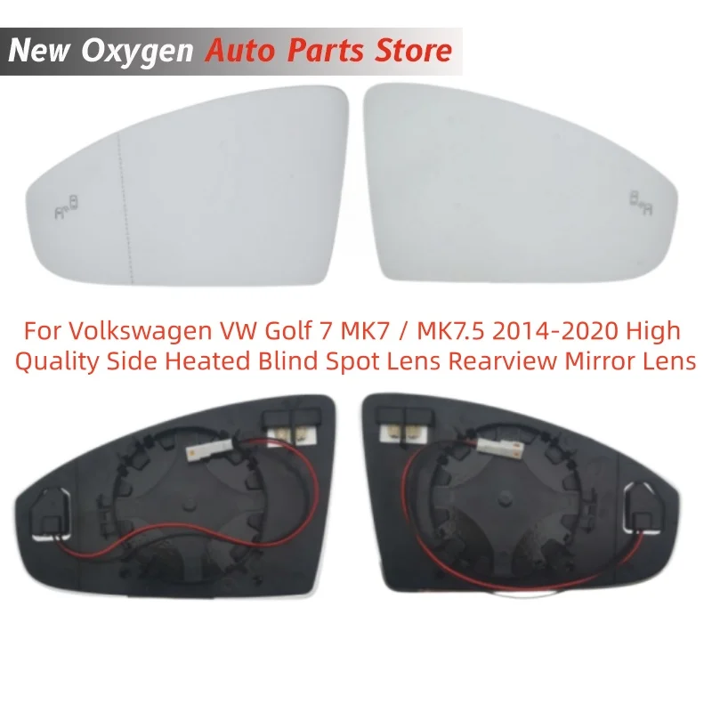 High Quality Side Heated Blind Spot Lens Rearview Mirror Lens For Volkswagen VW Golf 7 MK7 / MK7.5 2014-2020