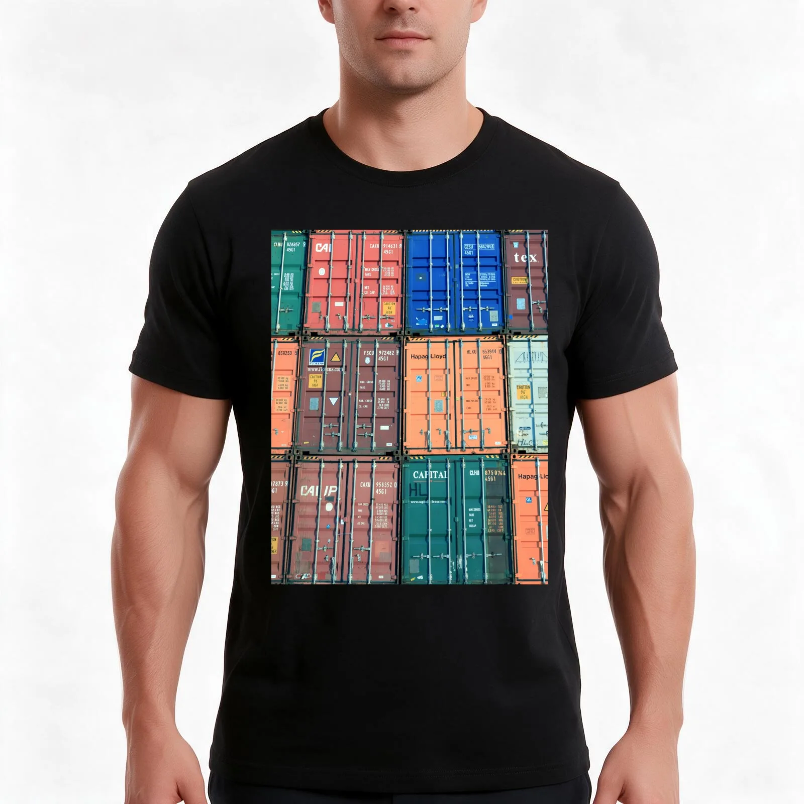 For the Love of Shipping Containers T-Shirt Summer Casual Cotton Tee Oversized Streetwear Tops Vintage Graphic Print