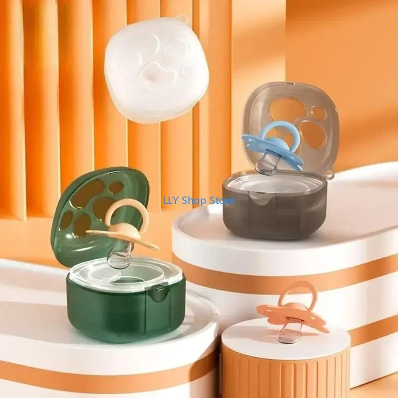 

T8UD Kitten Paw Nipple Holder Case Dummy Holder for Baby Pacifier Holder Soother Box Container Universal Dummy Pacifier Case