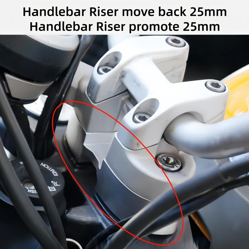 Motorcycle Handlebar Riser move back 25mm handlebar height code Vertical clamp pipe height enhancer For Ducati 400 800 1100