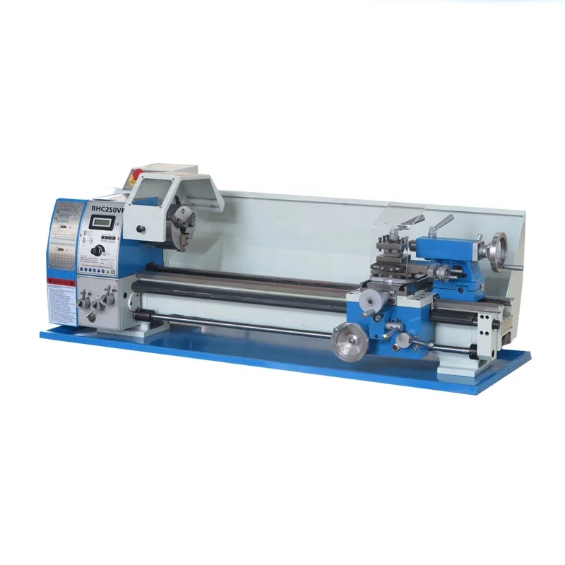 2024 mini metal lathe BHC250VF household torno mini small bench lathe cross longitudinal auto feed for sales