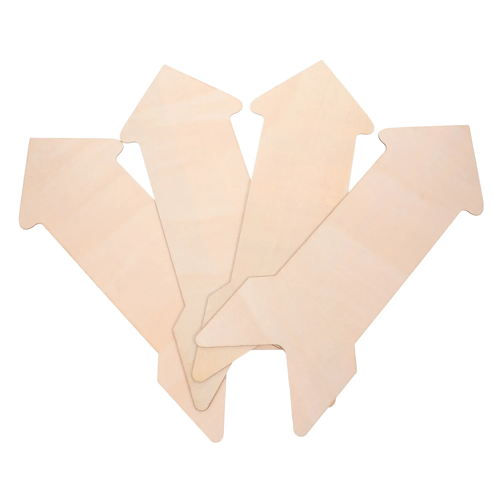 

4 Pcs Shaped Wooden Plaques Blank Signs for DIY Crafts Beige Arrows Party Signs Thickened Smooth Decorative Slices
