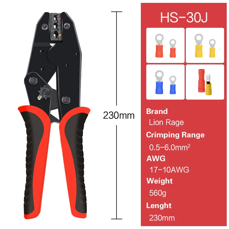 Crimping Tools for Insulation Terminal RV/SV/MDD/FDD/BV Crimping Pliers Electrical Standing Set HS-30J 700pcs Terminals