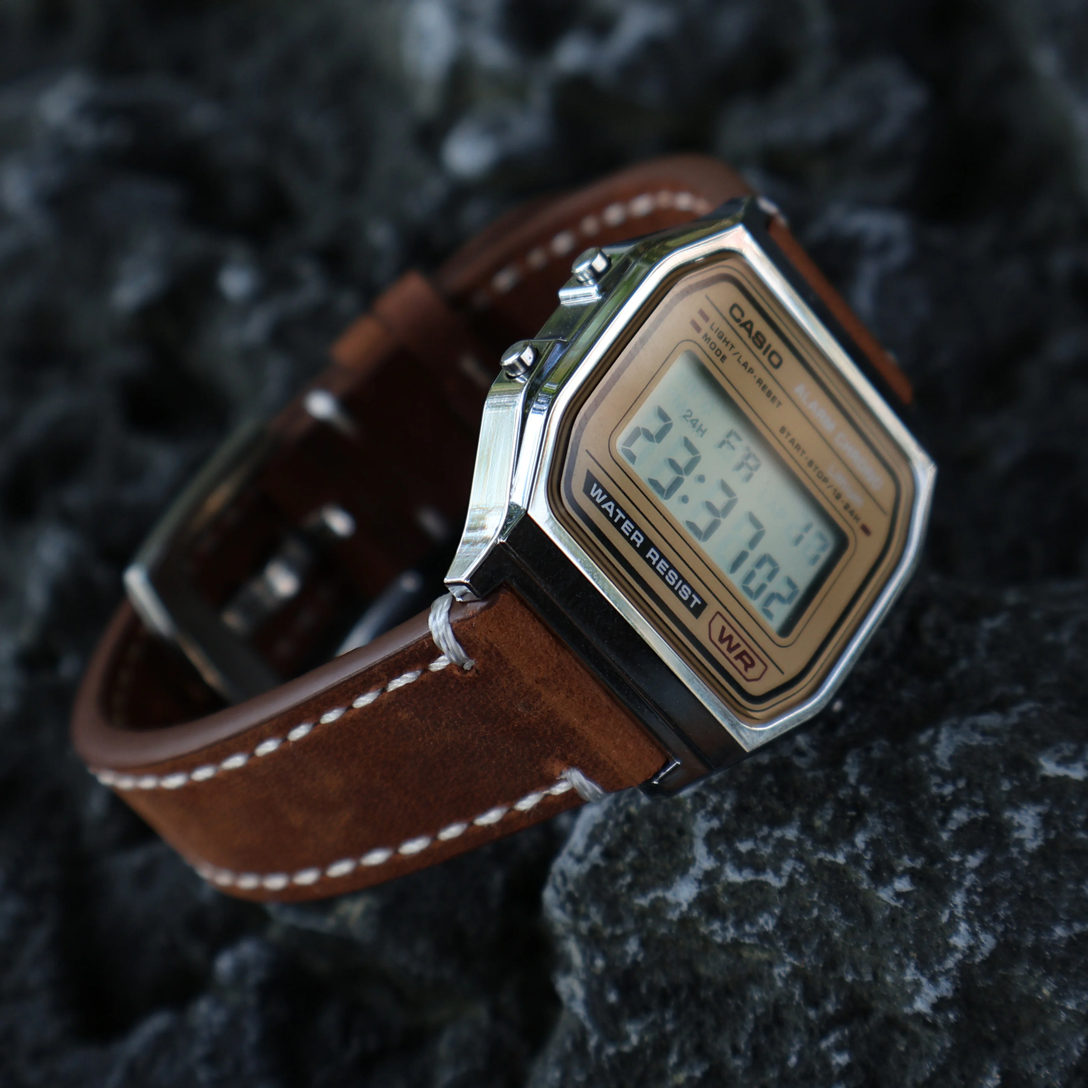 For Casio AE-1200/1300 AE1200 F91w A159 F105 A158 a168 a169 f91w SGW-300 Vintage Watch Full Grain  Leather Strap Watchband 18mm