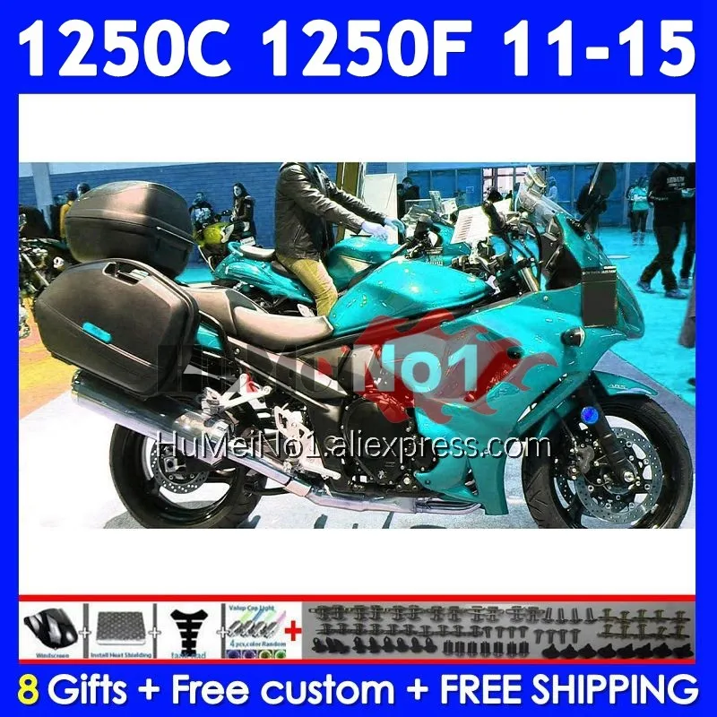 Glossy cyan Kit For SUZUKI Bandit GSX1250F GSXF 1250 11 12 13 14 15 124No.58 GSXF1250 GSX1250C 2011 2012 2013 2014 2015 Fairing