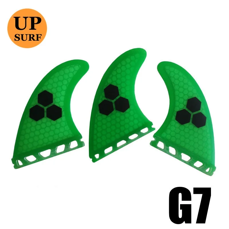 Tri Fin Set Enkele Tabs Vinnen S/M/L Surf Vinnen Surfplank Fin Oranje/Geel/Blauw/Grijs/Groen Met Zwart Logo Honingraat Glasvezel