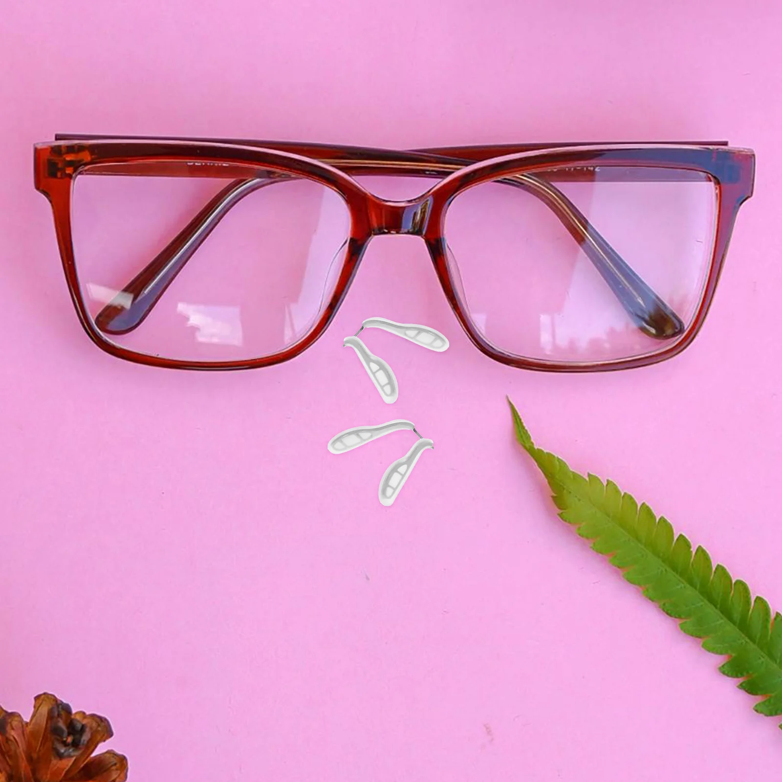 2Pcs Soft Silicone Eyeglass Nose Pads Anti Slip Child Specific Design Secure Saddle Shape Suitable for Various Frames