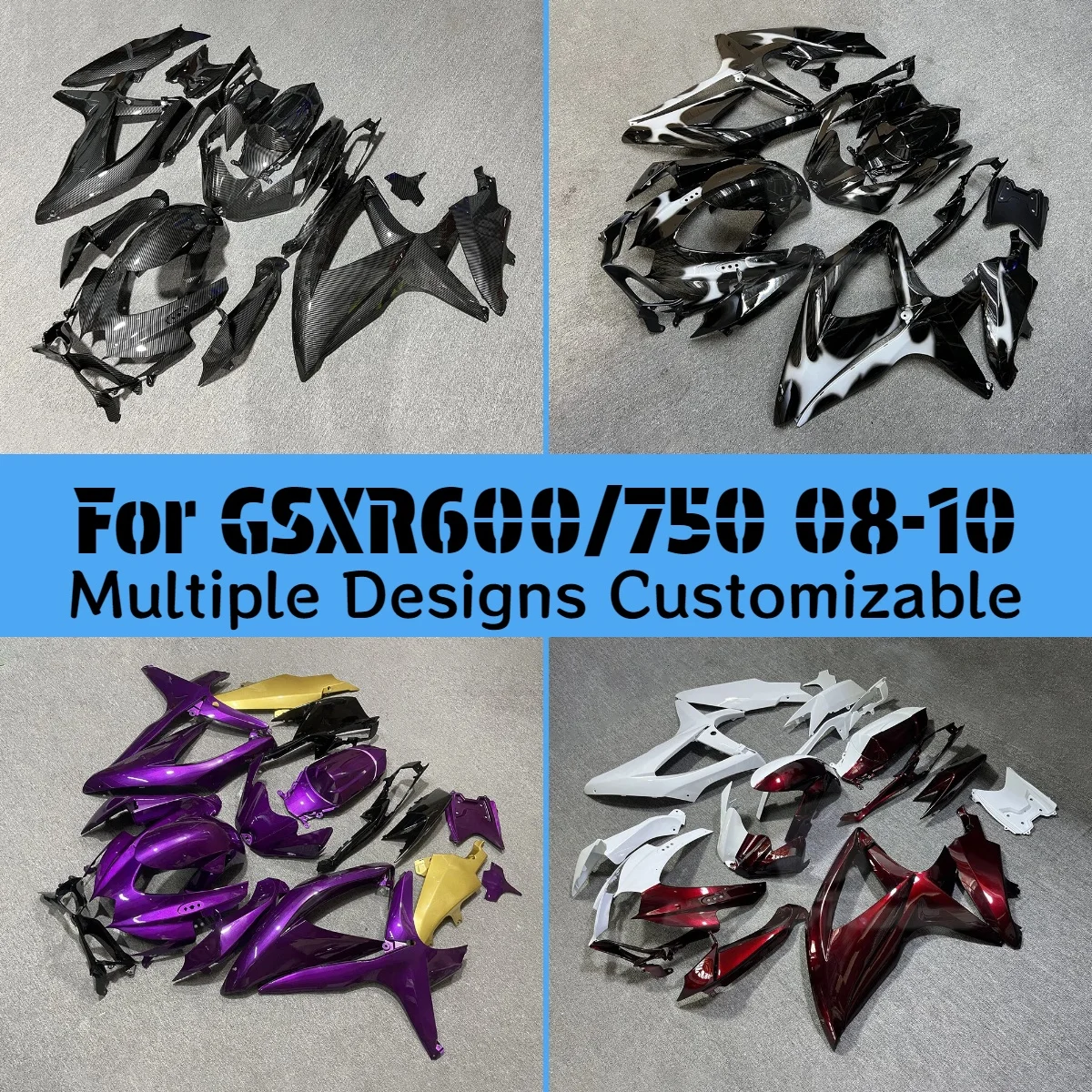 ABS Fairing Set GSXR600/750 2008 2009 2010 Motorcycle Fairings Bodywork Kit Panel for GSXR 600 750 08 09 10