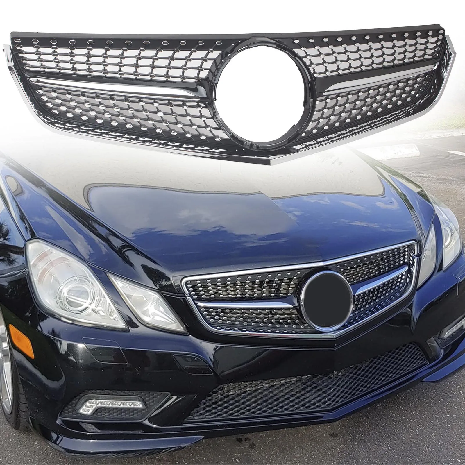 

Front Bumper Grille Racing Grill Diamond Style For Mercedes Benz E Class W207 C207 Coupe 2009-2013