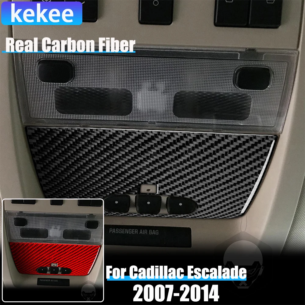 

Real Carbon Fiber Car Accessories Readinglight Panel Trim Decorative Cover Soft Sticker For Cadillac Escalade EXT ESV 2007-2014