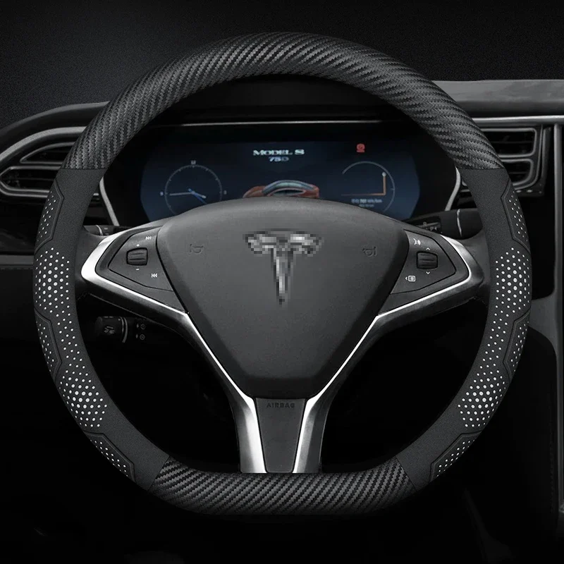 Car Steering Wheel Cover For Tesla  Model Y Model X Model S 2018 2019-2022-2024