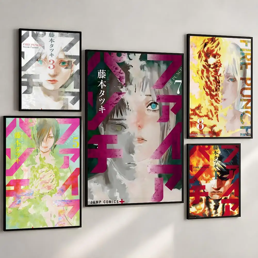 Manga Fire Punch Fujimoto Dark Fantasy Poster PP Wall Art Print Removable Water-Resistant Home Decor for Bedroom Apartment Gift