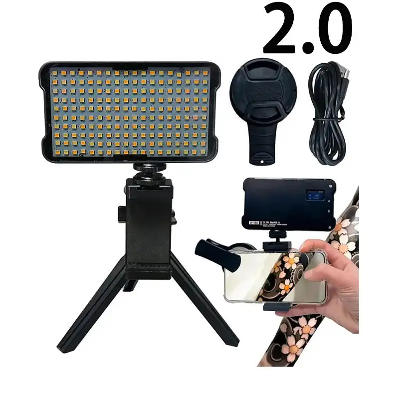 LED Tattoo Light Kit 180 LEDs Adjustable Brightness Color Temperature Fill Light with Tripod Phone Holder