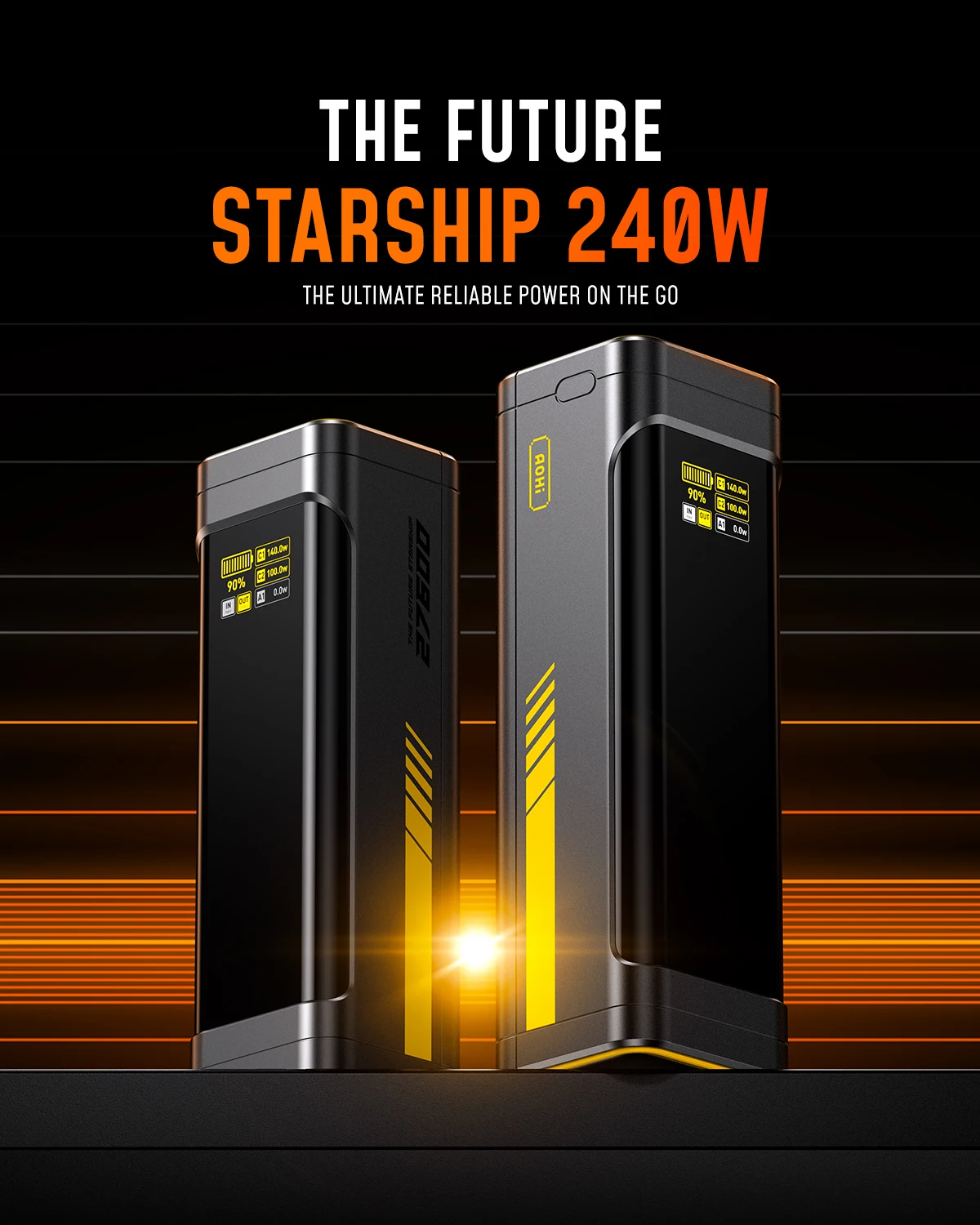 

AOHI The Future Starship 240W 27,600mAh LED Display Power Bank with 3FT C-C Cable