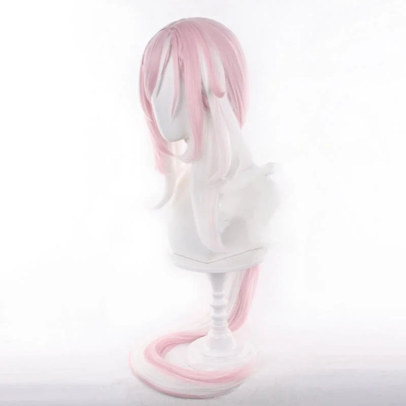 HSR 혼카이 임팩트 3 엘리시아 코스프레 핑크 롱 피그테일 가발 의상 휴먼 에고의 주인 엘리시아 가발 할로윈 파티 헤어 가발 캡