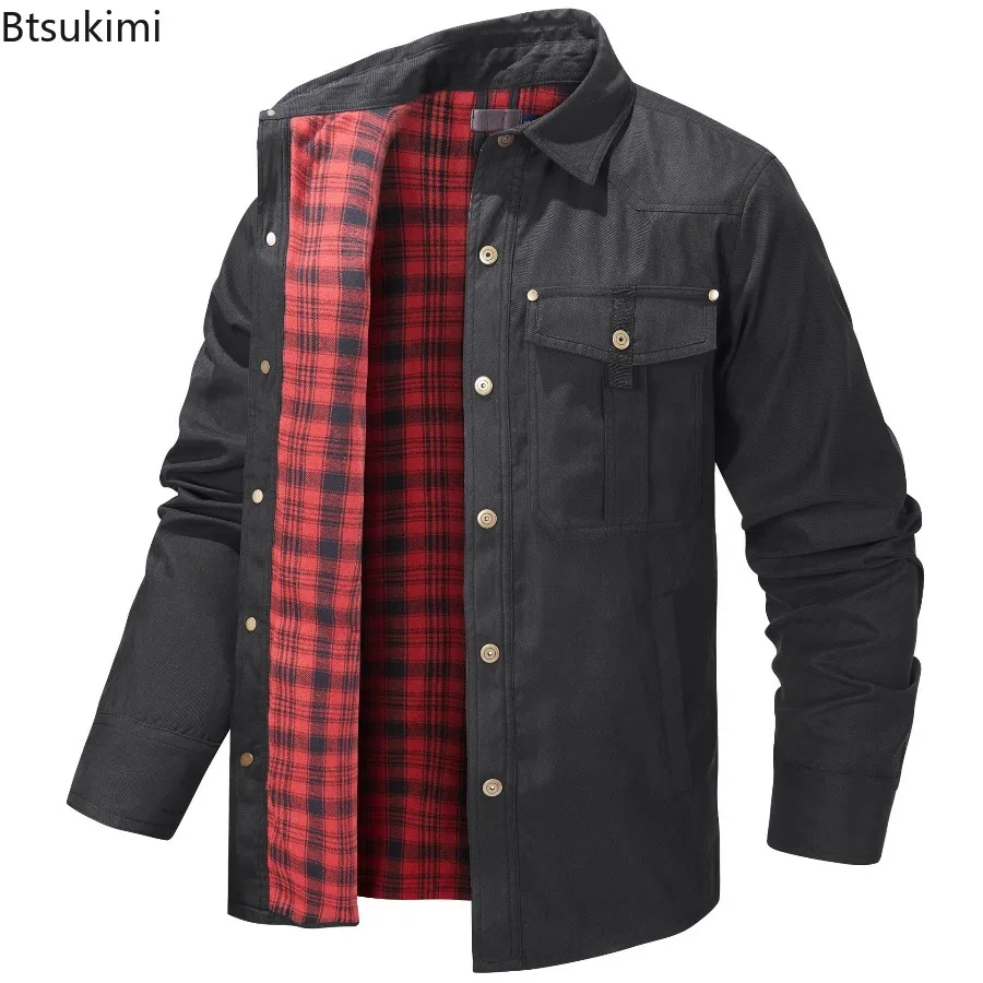 

Новые весенне-осенние мужские фланелевые клетчатые куртки, винтажные повседневные свободные теплые пальто с лацканами и длинными рукавами, мужские уличные ветровки, куртки