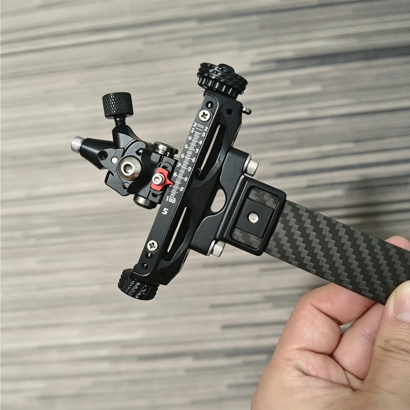 Carbon Fiber Recurve Bow Sight Extension Bar, 9 Inch Micro Adjust Target Archery Sight Mount 2 Hole Bracket for Comp