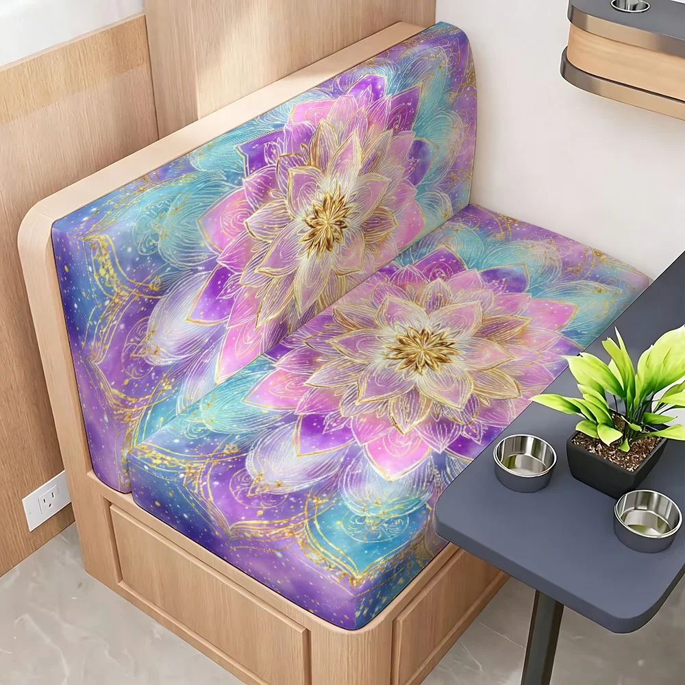 

2D Flat RV Seat Covers, Mandala Pattern Printed Sofa Cushion Covers, RV Sofa Protectors, Elastic Fabric Easy to Install, Machine Washable Anti-Pet Scratching, Comfortable Fit for Sofa Covers, Suitable for Double Sofas, Rvs
