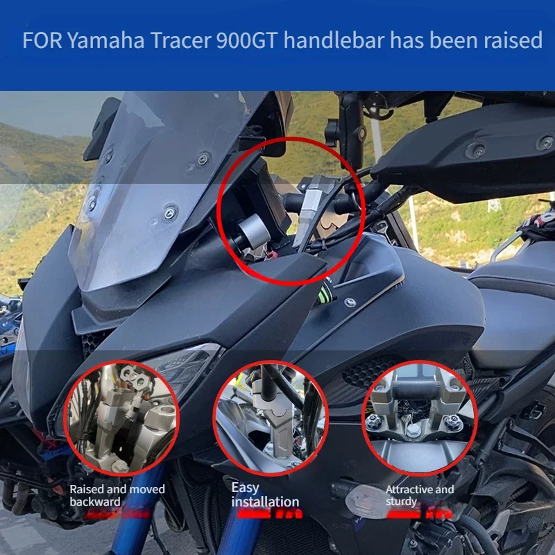 For Yamaha Tracer 900 GT MT-09 Handlebar Riser Pullback Bar Riser Handlebar Heightening Block CNC Aluminum Motorcycle Parts