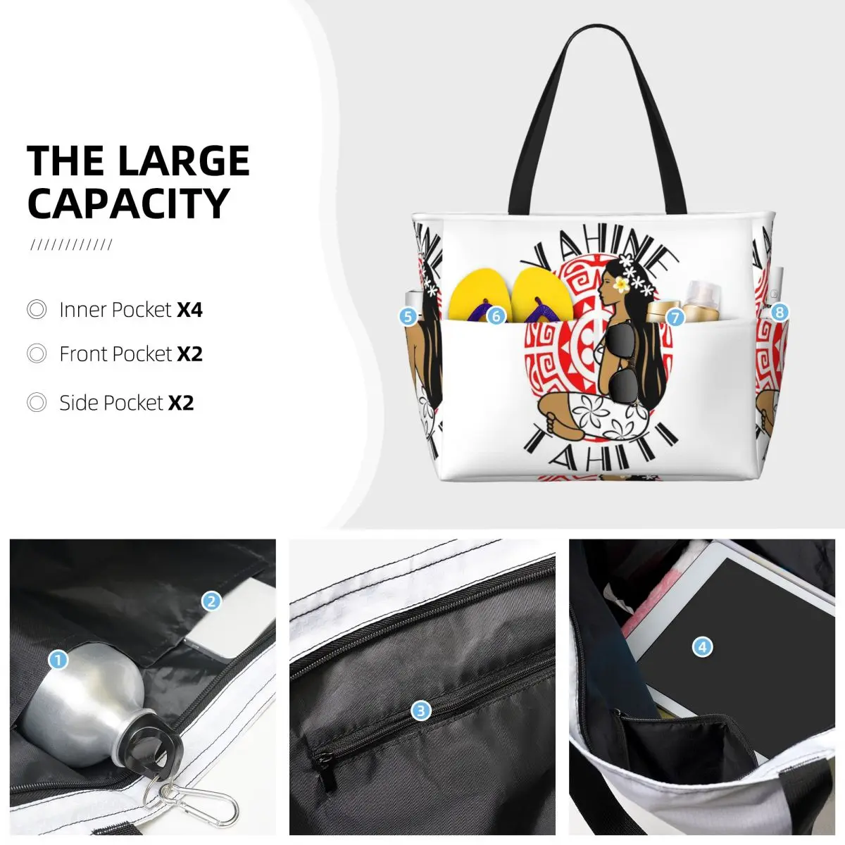 Hinano Tahiti Beach Tote Bag Sport Gym Yoga Duffle Large Tote Bag Women Travel Bag Fitness bag