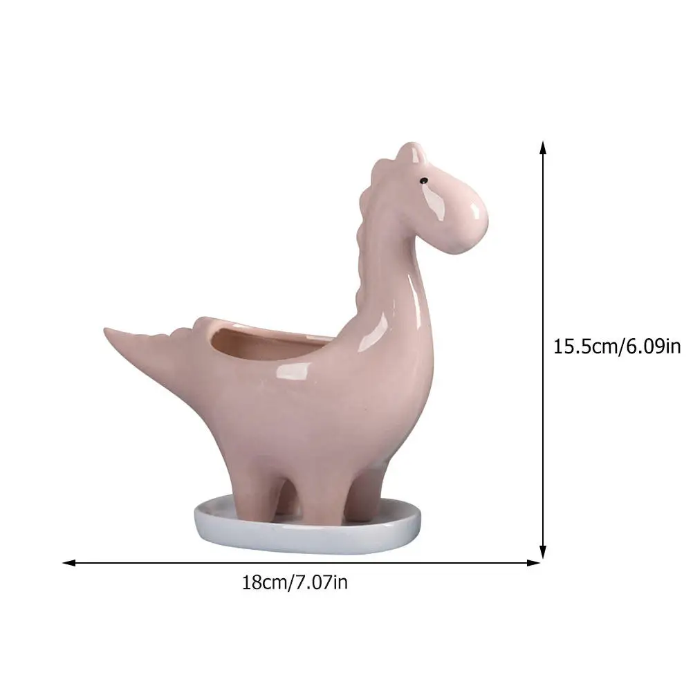 1Pcs Elegant Dinosaur Ceramic Planter for Succulent Plants Drainage Hole Stylish Home Garden Patio Decoration Creative Gift