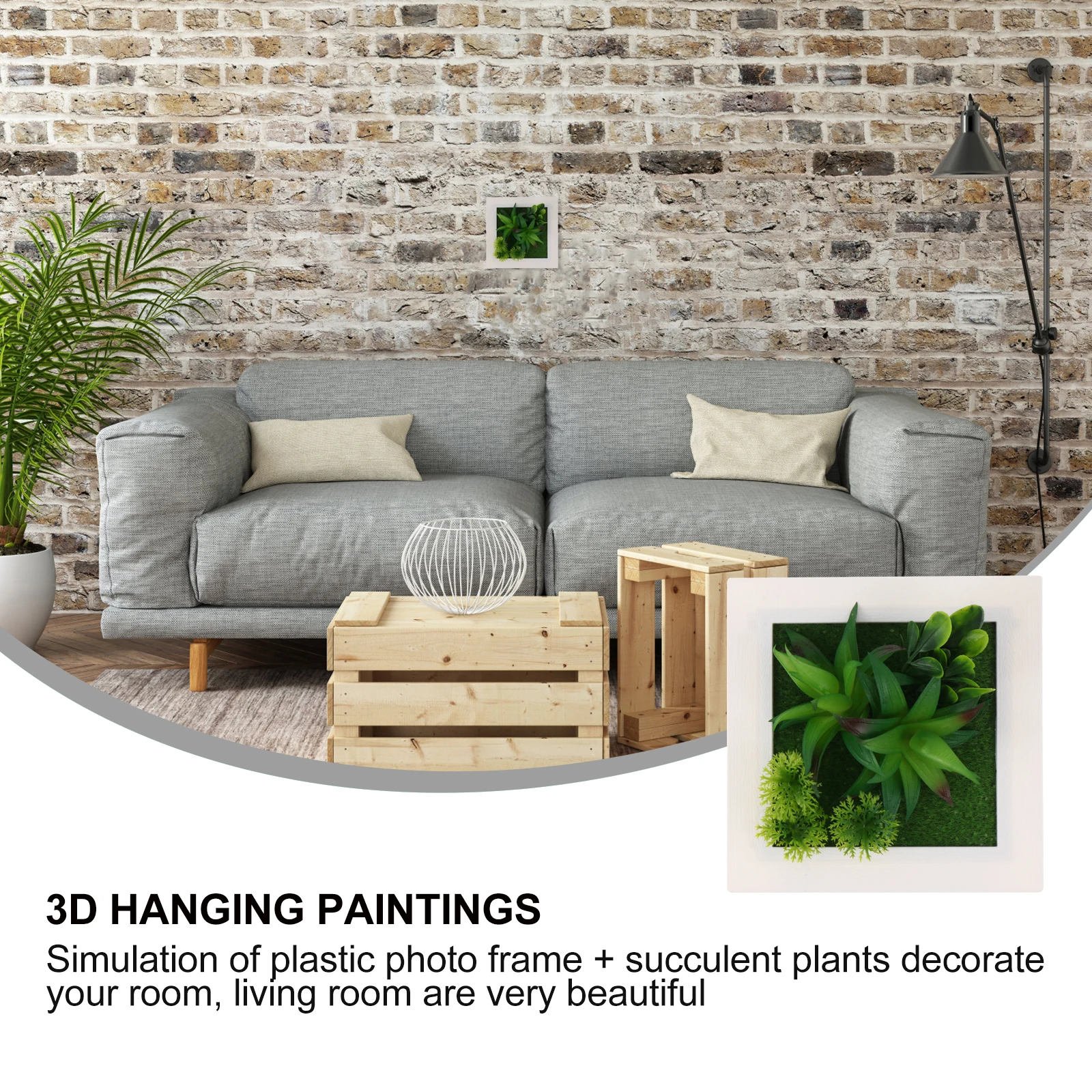 

Artificial Plant Frame Wall Art nament Lightweight Simulation Hanging Artificial Succulent Decoration Succulent DecorPlants