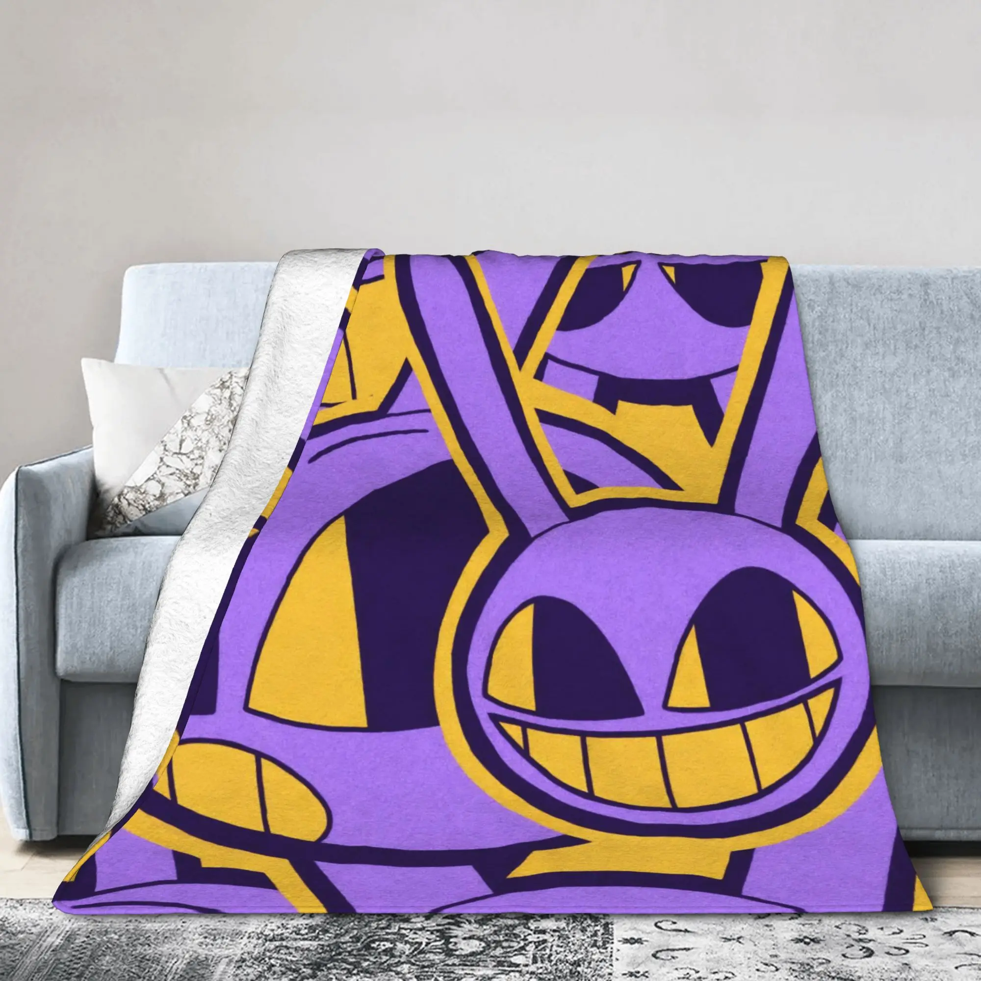 J-Jaxs Purple Rabbit Blankets Velvet  Super Warm Throw Blanket for Outdoor Travel Bedroom Quilt