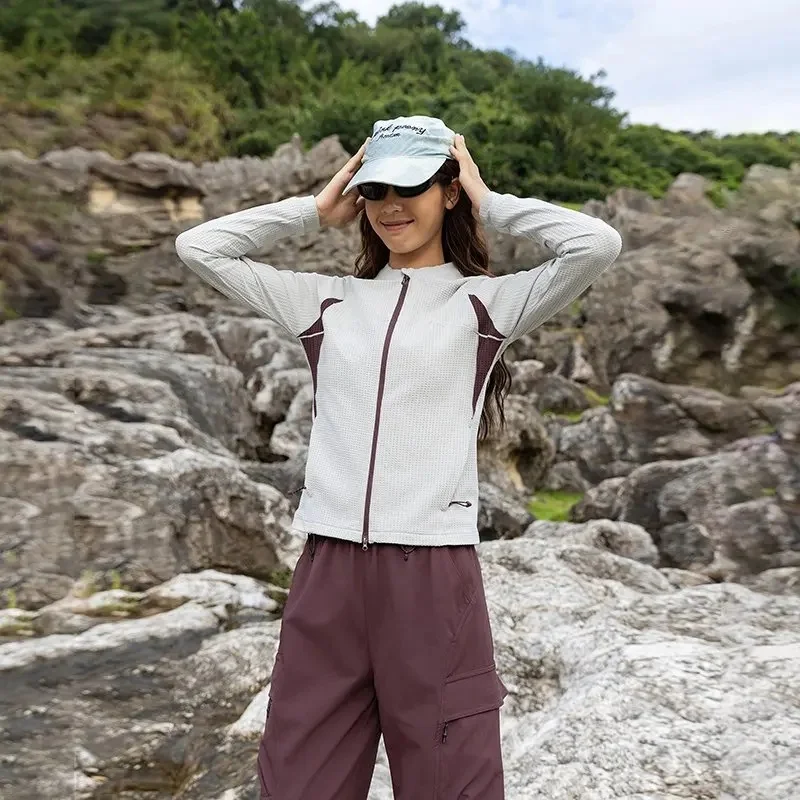 Women Outdoor Cycling Hiking Long Sleeve Sport Quick Dry T-shirt Spicy Girl Y2k Streetwear Slim Short T Shirt Coat Female Tshirt