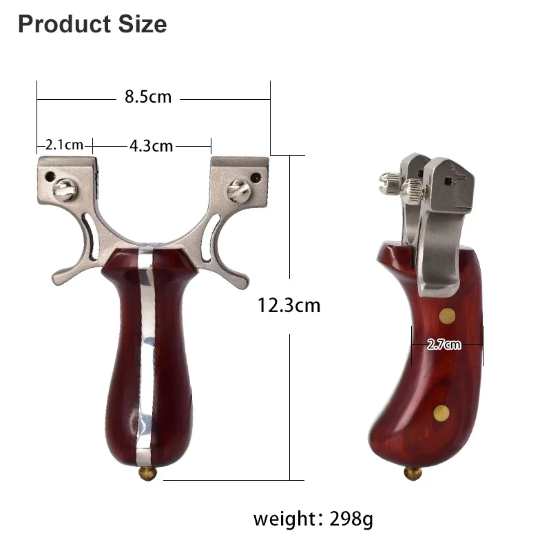مقبض خشبي عالي الجودة من الفولاذ المقاوم للصدأ مقلاع خارجي احترافي دقيق للصيد مقلاع مريح