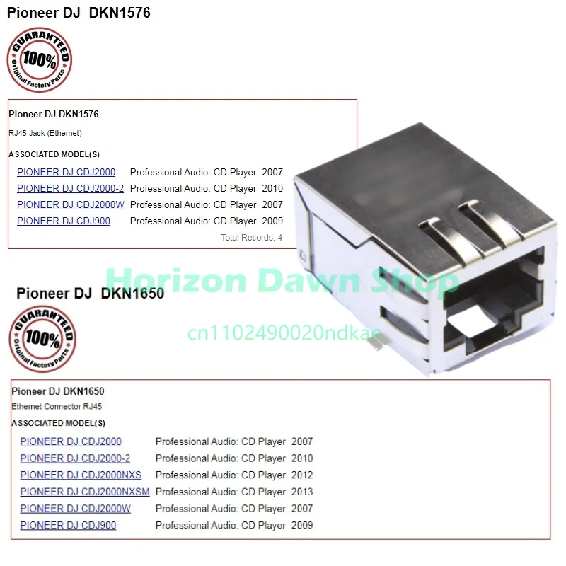 Pioneer CDJ2000 2000Nexus 900 Driver Network Cable Shared LINK Socket Interface DKN1650