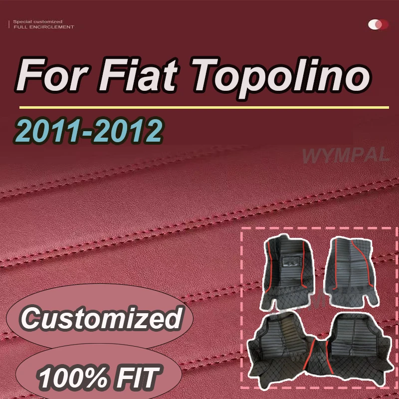 

LUXURY Car Floor Mats For Fiat Topolino 500 2012 2011 Auto Interiors Accessories Styling Custom Foot Rugs Products Replacement