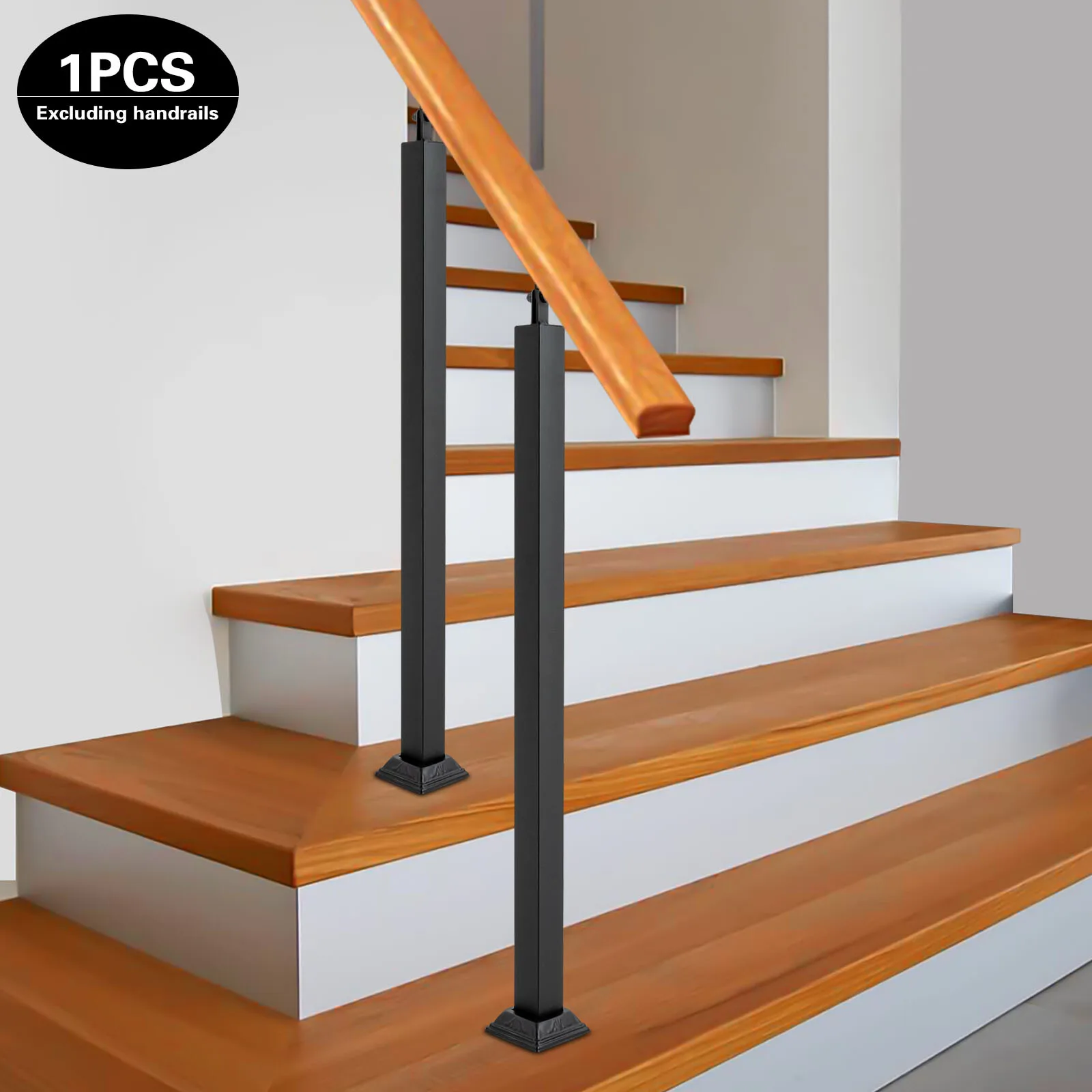 Metal Square Railing Spindles Rust-Proof Balusters Post Outdoor Stair Remodeling