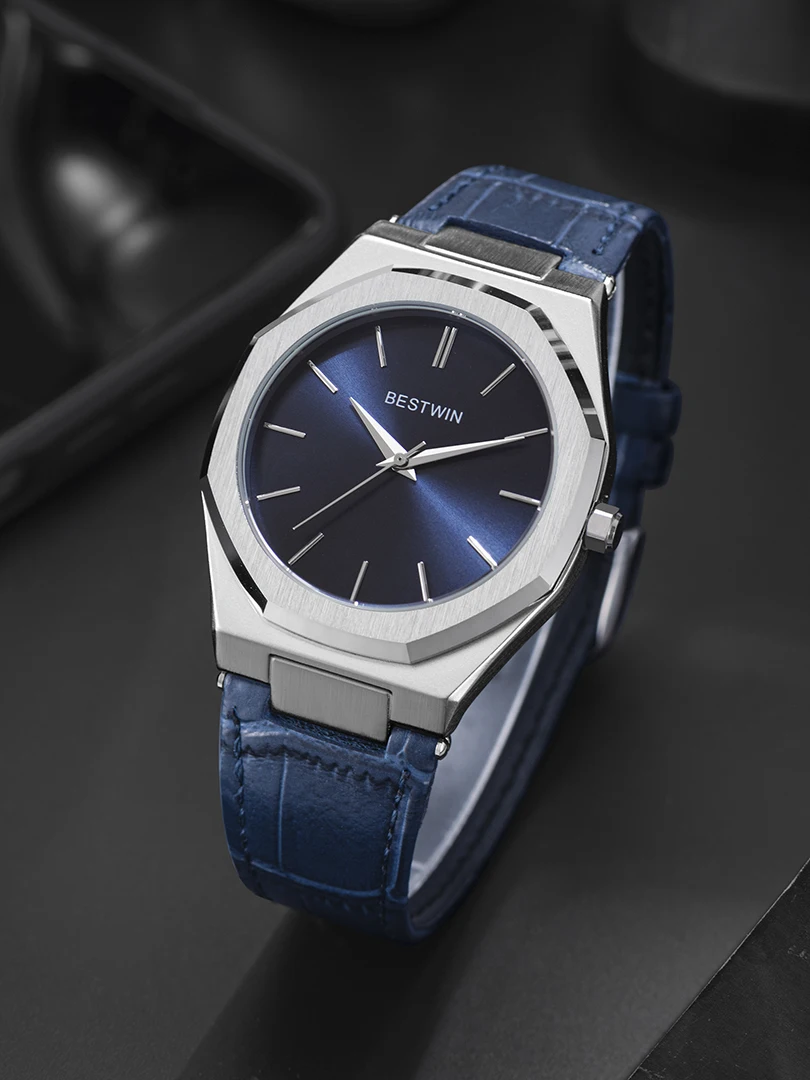 Luxury Men Watch Male Quartz Wristwatch Classic Brand Black Blue Dial Roman Numerals Gold Sliver Simple Reloj Business Man Clock