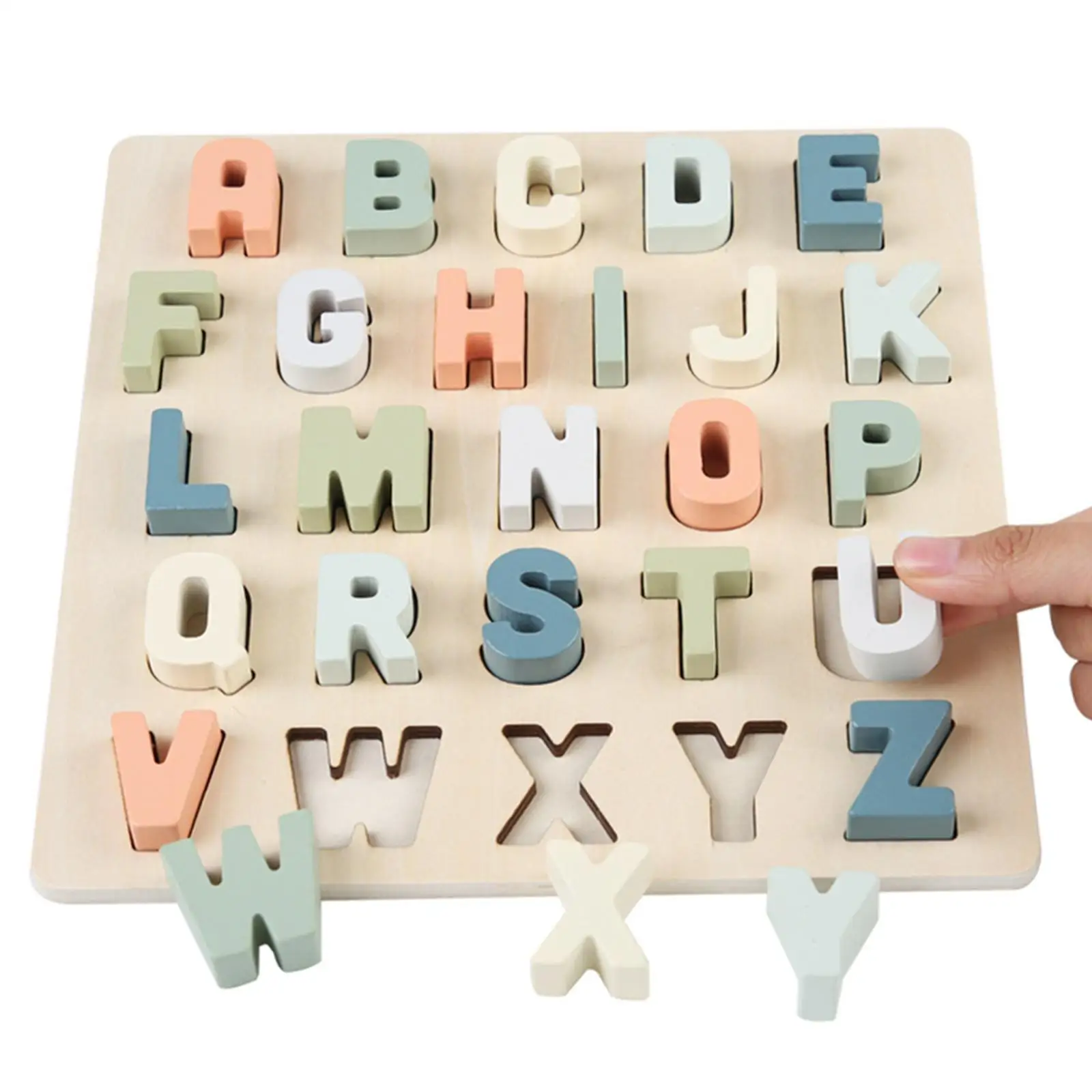 Wooden Alphabet, Educational Early Learning Toy, Early Educational Toys Puzzle