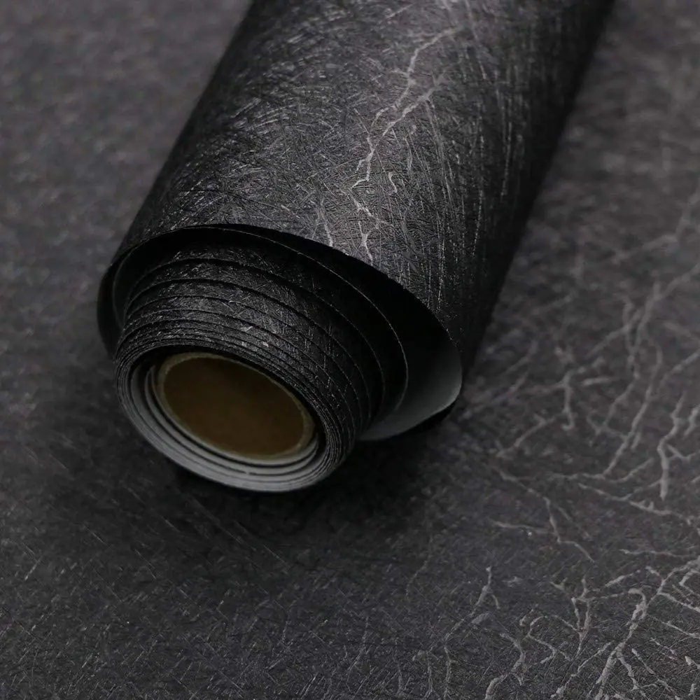 

Black Silk Wall Decorative Vinyl Contact Paper Self Adhesive Waterproof Wallpaper for Room Decor Adhesive Peel and Stick Sticker