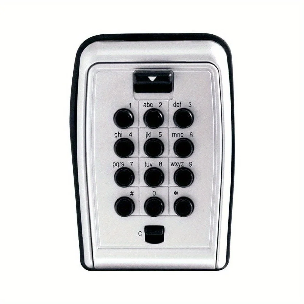 회색 조합 잠금 상자, 내구성, 0.004 입방피트, 영구 설치용 벽걸이형. 미니 금고