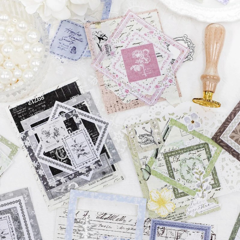 6 Style The Jacquard Duet Series Die-cut Border Sticker Journal Scrapbooking Material Collage Decor Stickers DIY Craft Supplies